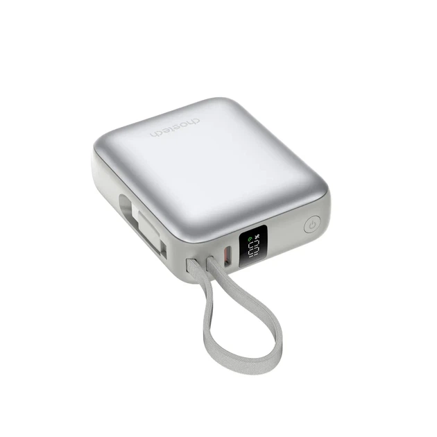 Батарея універсальна Choetech 10000mAh, 35W. PD/3.0, LED Display, buid-in type-C cabel, Silver (B832-SL) - Фото 2 Батарея універсальна Choetech 10000mAh, 35W. PD/3.0, LED Display, buid-in type-C cabel, Silver (B832-SL) - зображення 2