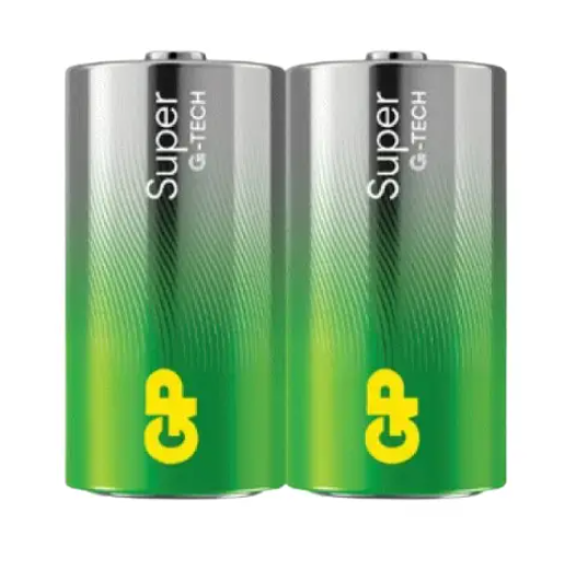 Батарейка бочка GP Super Alkaline R20 13A 1.5 V 2 шт. плівка - Фото 1 Батарейка бочка GP Super Alkaline R20 13A 1.5 V 2 шт. плівка - зображення 1