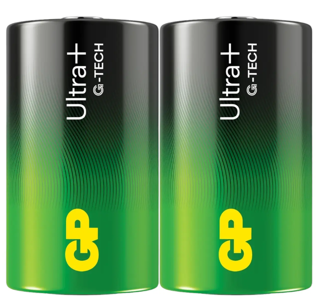 Батарейка міні бочка GP ULTRA+ Alkaline LR14 14A 1.5 V 2 шт. плівка - Фото 1 Батарейка міні бочка GP ULTRA+ Alkaline LR14 14A 1.5 V 2 шт. плівка - зображення 1