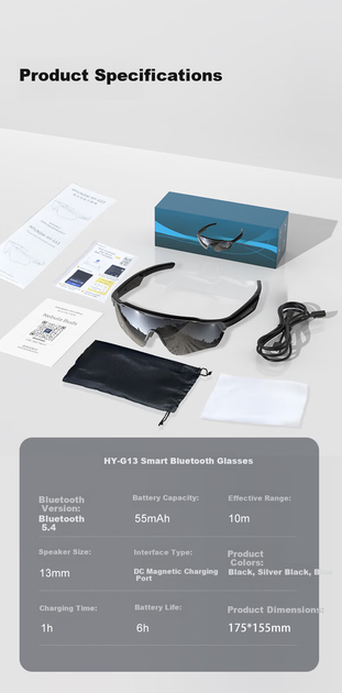 Навушники SOBAST HY-G13 Wireless Silver-Black (6978290440957) - зображення 4