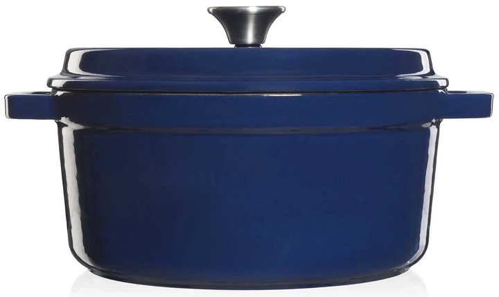 Чавунна каструля з кришкою Grand Feu 4.7 л 26 см Синя (4779039712685) - зображення 5