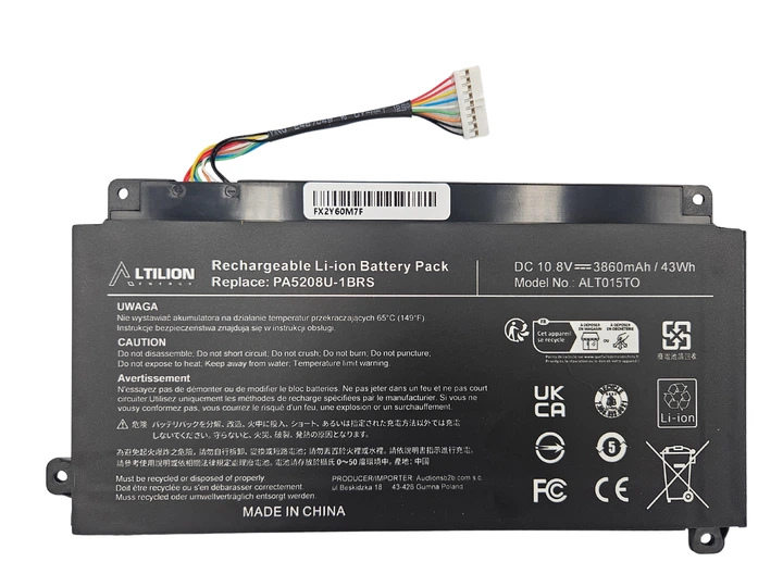 Акумулятор Altilion Energy PA5208U-1BRS, сумісний з пристроями Toshiba - изображение 2