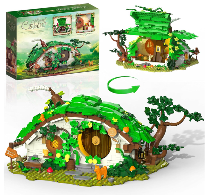 Конструктор Dwarf Cabin / Будинок хоббіта, фентезі 3D будівельний набір з підсвіткою 1088 деталей, колекційна модель 8+ - зображення 2
