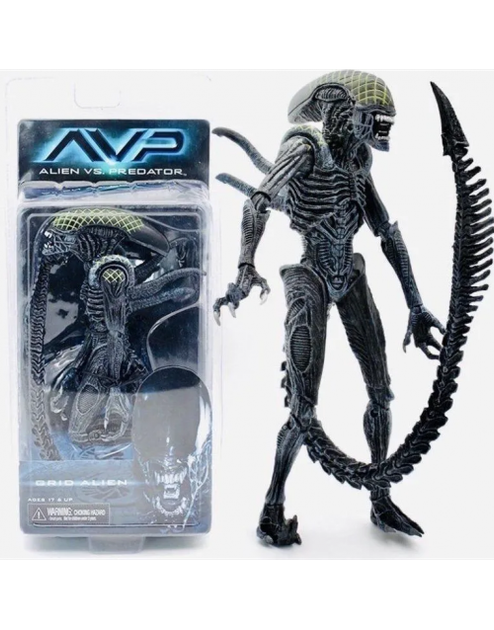Фигурка Alien vs Predator Grid Alien 18 см – Чужой с AVP, коллекционная action figure Xenomorph, подвижная игрушка монстр с длинным хвостом - Фото 1 Фигурка Alien vs Predator Grid Alien 18 см – Чужой с AVP, коллекционная action figure Xenomorph, подвижная игрушка монстр с длинным хвостом - изображение 1