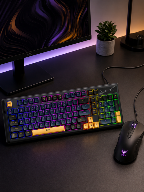 Комплект клавиатура и мышь TWolf TF330 RGB LED подсветка мембранные клавиши USB черный - изображение 2