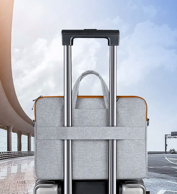 Сумка Dux Ducis LBJC Shoulder Bag для ноутбука 15.5-16 дюймов водоотталкивающая с защитой от повреждений Light Grey MC-10410 - изображение 7