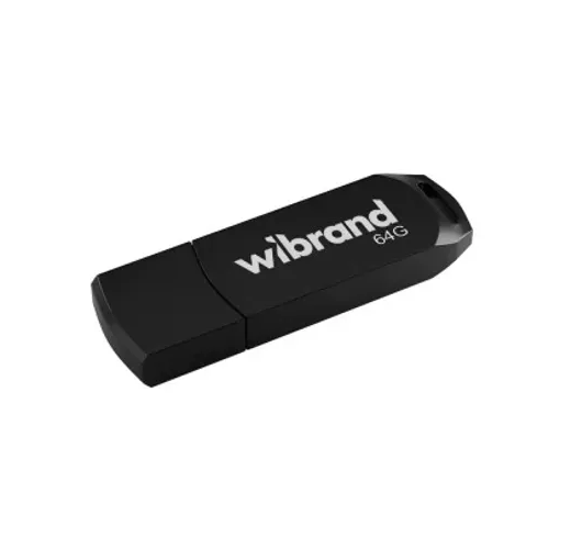 USB флешка Wibrand 64GB с корпусом из пластика и металла USB 2.0 черная - изображение 2