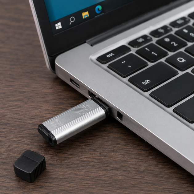 USB флешка T&G Vega 121 8Гб с защитным колпачком прочный корпус пластик металл серый - изображение 3