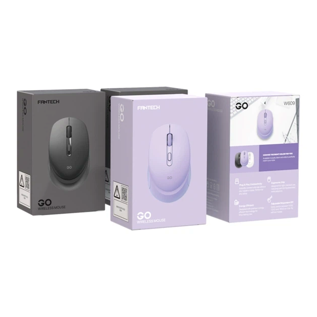 Беспроводная мышь Fantech GO W609 эргономичная с высоким DPI 1600 для комфортной работы White - изображение 7