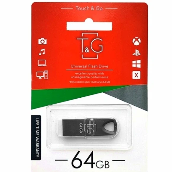 USB флешка 64 ГБ металл черный для хранения данных модель Metal 117 - изображение 2