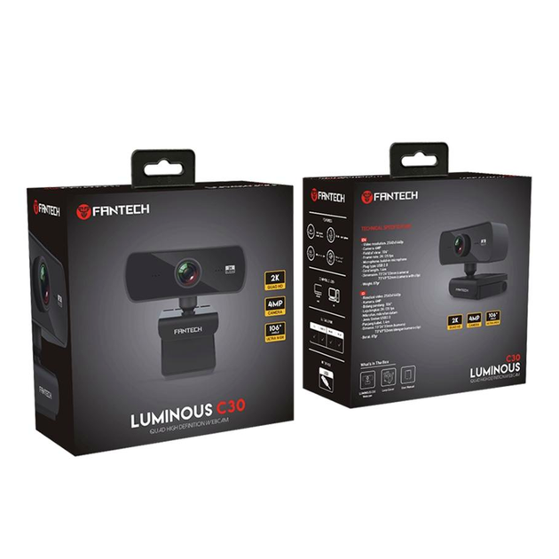 Веб камера FANTECH Luminous C30 4MP 2K с микрофоном угол обзора 106° черная - изображение 6