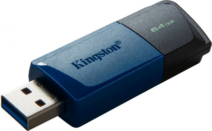 USB флешка Kingston DT Exodia M 64GB 3.2 Gen 1 компактная ударостойкая черный синий - изображение 5