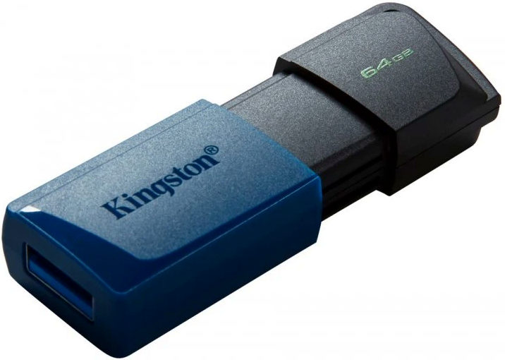 USB флешка Kingston DT Exodia M 64GB 3.2 Gen 1 компактная ударостойкая черный синий - изображение 6