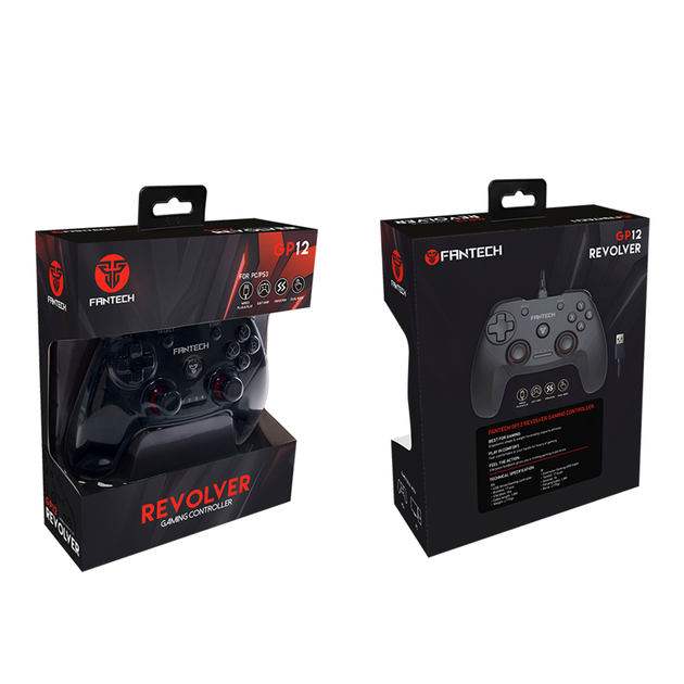 Геймпад проводной Fantech GP12 Revolver USB для ПК и PS3 с вибромоторами и эргономичным дизайном черный - изображение 5