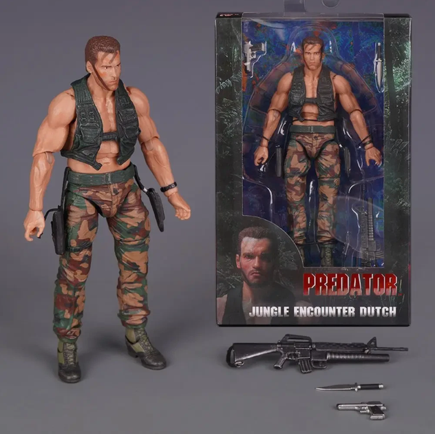 Фигурка Predator Jungle Encounter Dutch 18 см — Коллекционная игрушка-герой Хищник Датч Арнольд Шварценеггер в подарочной упаковке - Фото 1 Фигурка Predator Jungle Encounter Dutch 18 см — Коллекционная игрушка-герой Хищник Датч Арнольд Шварценеггер в подарочной упаковке - изображение 1