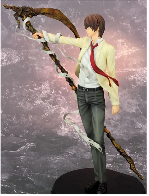 Коллекционная аниме фигурка Light Yagami Death Note 26 см с косой шинигами – статуэтка Лайт Ягами Kira Action Figure Тетрадь Смерти PVC Anime Figure - изображение 4