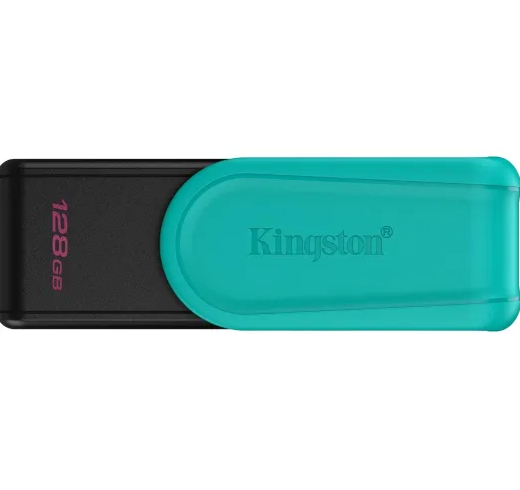 USB Flash Drive Kingston DT Exodia S 128GB USB 3.2 черный бирюзовый компактный с поворотным колпачком - изображение 2