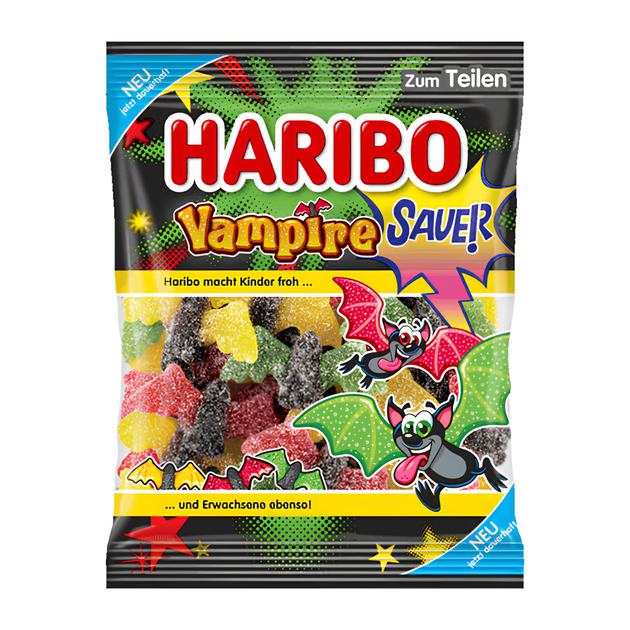 Желейні цукерки Haribo Vampire Sauer кислі 175 г - Фото 1 Желейні цукерки Haribo Vampire Sauer кислі 175 г - зображення 1