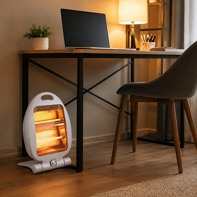 Инфракрасный кварцевый обогреватель Crownberg CB7745 Quartz Heater 800 Вт портативный бытовой электрообогреватель с 2 режимами нагрева 400/800 Вт, подставкой и ручкой для переноски - изображение 2