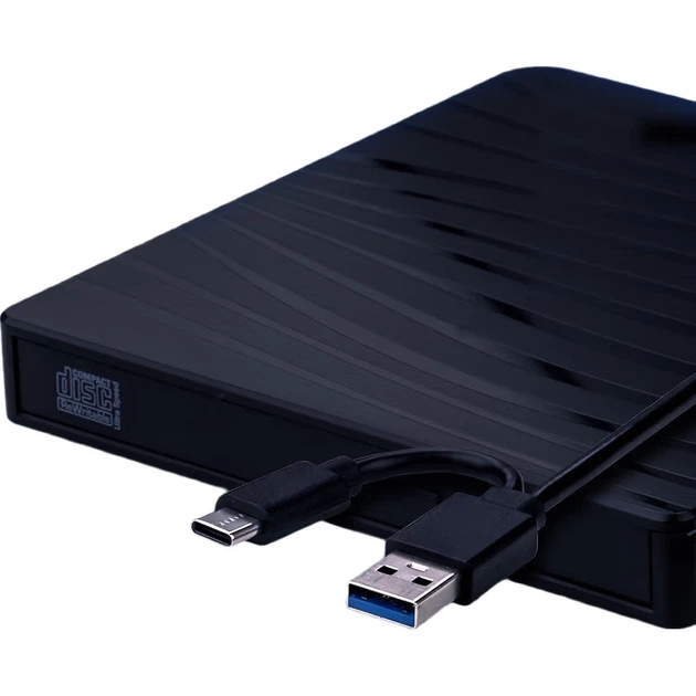 Зовнішній оптичний привід Newmine USB, портативний DVD-записувач, зовнішній CD/DVD-привід, сумісний з ноутбуками та настільними комп'ютерами - зображення 2