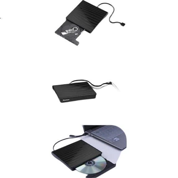 Зовнішній оптичний привід Newmine USB, портативний DVD-записувач, зовнішній CD/DVD-привід, сумісний з ноутбуками та настільними комп'ютерами - зображення 3