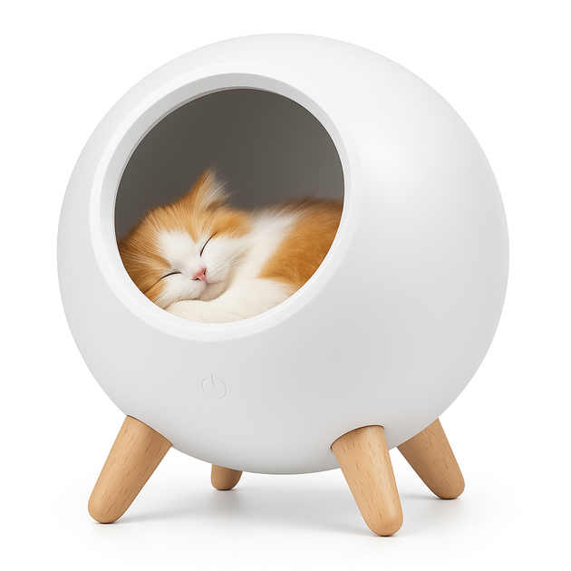 Креативный портативный детский ночник Котик в домике Cat House Белый Светильник с регулировкой яркости - Фото 1 Креативный портативный детский ночник Котик в домике Cat House Белый Светильник с регулировкой яркости - изображение 1