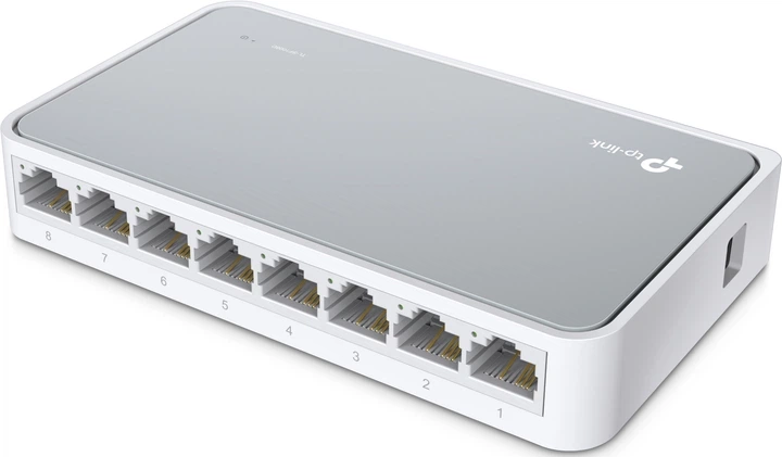 Маршрутизатор TP-Link TL-SF1008D Fast Ethernet 10/100 Мбит/с 8 портов Некерованный Бело-серый (TL-SF1008D) - изображение 4