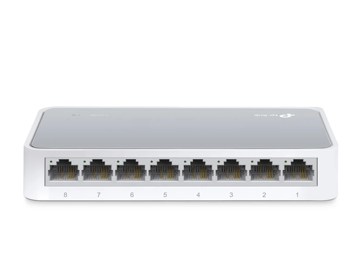 Маршрутизатор TP-Link TL-SF1008D Fast Ethernet 10/100 Мбит/с 8 портов Некерованный Бело-серый (TL-SF1008D) - изображение 7