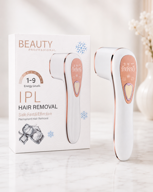 IPL фотоэпилятор BEAUTY Professional 9 уровней, 999999 вспышек, охлаждение, насадки, очки и бритва - изображение 8