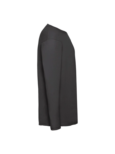 Мужская футболка с длинным рукавом Fruit of the Loom Valueweight Long Sleeve 100% хлопок,размер M, Черная - изображение 6