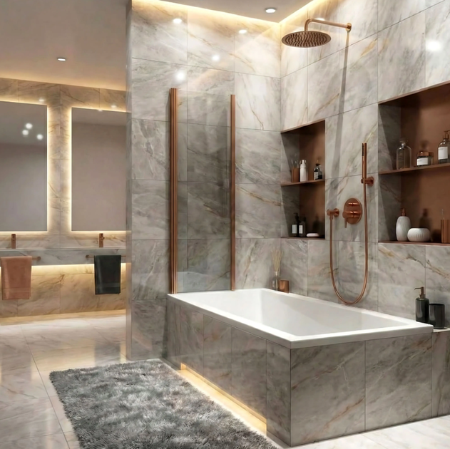 Шторка для ванны Rea Agat-2 складная 80x140 см brushed copper REA-W5696 - изображение 3
