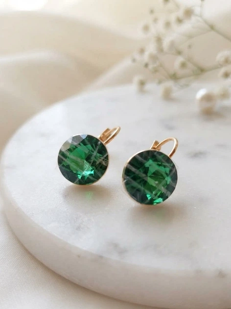Сережки з кристалом Swarovski, медичне золото Xuping - Фото 1 Сережки з кристалом Swarovski, медичне золото Xuping - зображення 1