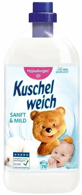 Кондиціонер для білизни Kuschel weich М'який і ніжний, 2 л (76 прань) - Фото 1 Кондиціонер для білизни Kuschel weich М'який і ніжний, 2 л (76 прань) - зображення 1
