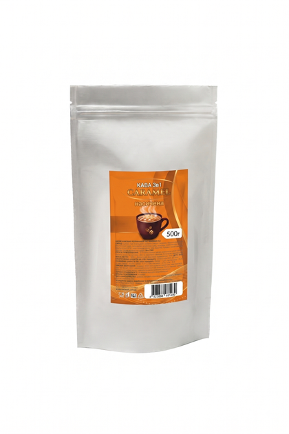 Кава 3в1 CARAMEL 500 г, насичена, для офісу та дому - Фото 1 Кава 3в1 CARAMEL 500 г, насичена, для офісу та дому - зображення 1