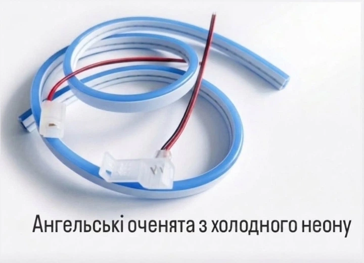 Комплект ангельских глазок холодный неон ВАЗ 2108 2109 21099 голубой на правую и левую фару (не фары) - изображение 3