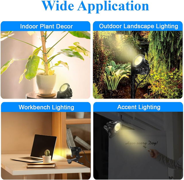 LED-прожектор Monsing 7 Вт 630 лм 3000K теплый белый, IP65, на зажиме, поворот 270°, кабель 2 м - изображение 8