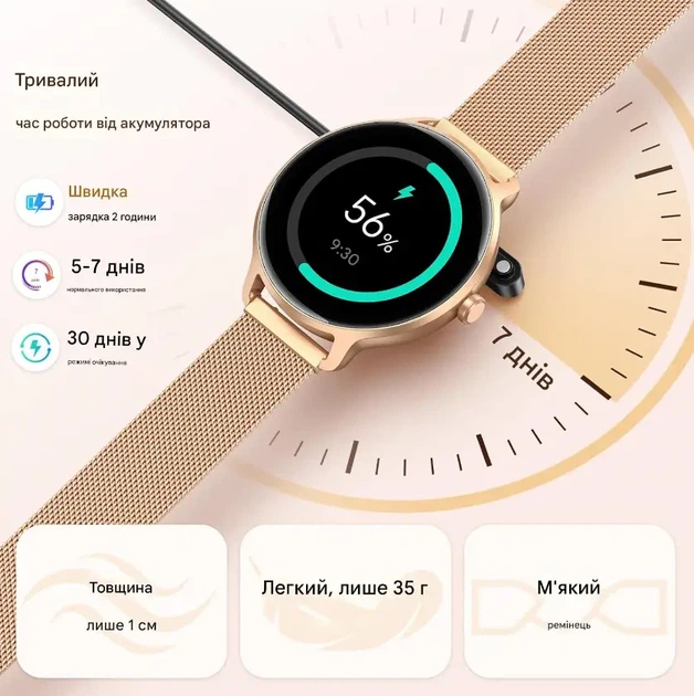 Жіночий розумний годинник Smart watch Dr03 gold - зображення 3
