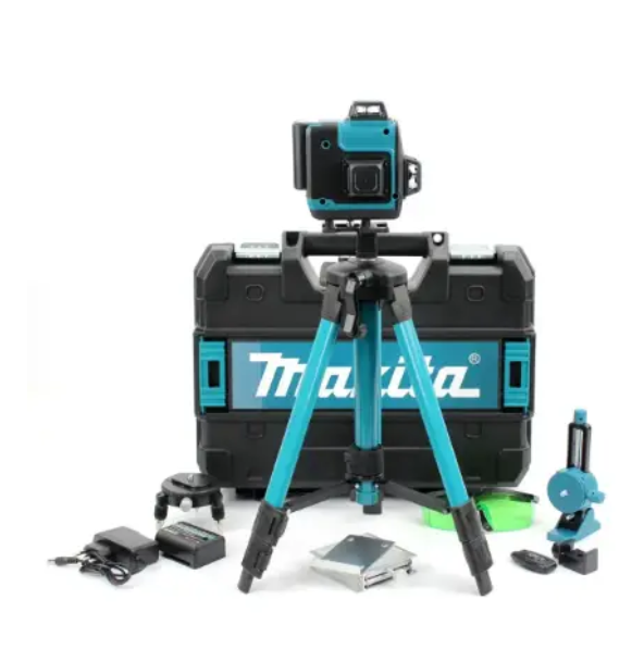 Лазерный уровень Makita SK700GDZ 4D 16 линий нивелир самовыравнивающийся зеленый 515 нм аккумуляторный 3.7 В 5000 мАч 20 м строительный профессиональный для плитки стен пола потолка ремонта монтажа со штативом кейсом - изображение 5