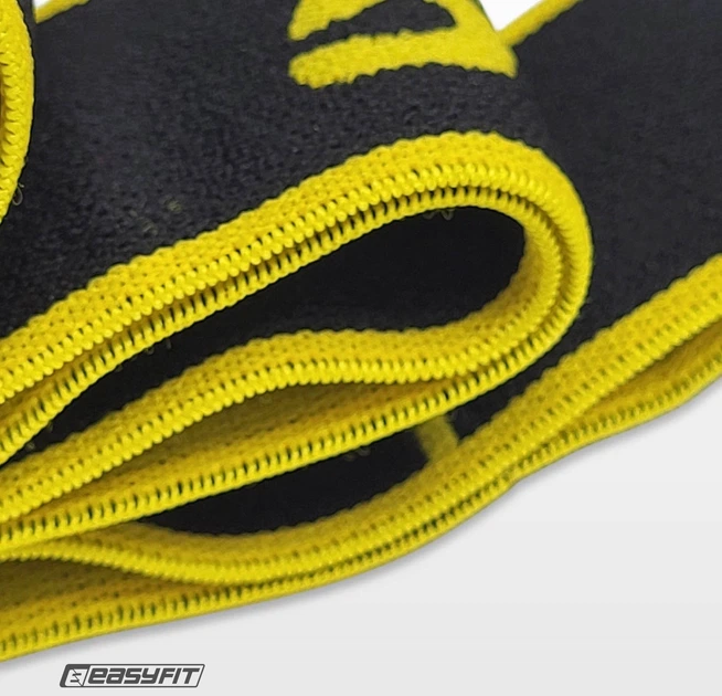 Эспандер ленточный EasyFit Large (L) 87х4 см резинка с петлями для растяжки, фитнеса и тренировок EF-1683-Y Желтый (56003139) - изображение 3
