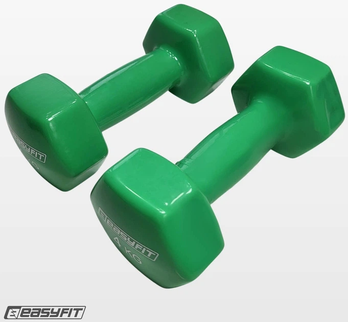 Гантель для фитнеса EasyFit 4 кг 1 шт. с виниловым покрытием цельная литая неразборная Зеленая (EF-0040GR) (56003014) - Фото 5 Гантель для фитнеса EasyFit 4 кг 1 шт. с виниловым покрытием цельная литая неразборная Зеленая (EF-0040GR) (56003014) - изображение 5