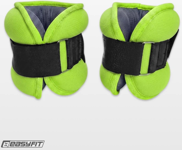 Утяжелители EasyFit EF-1005-G 2 х 0.5 кг для ног и рук Черные с салатовым (56003363) - изображение 2