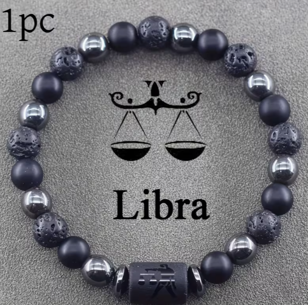 Кам'яний браслет Zodiac Stone зі знаком Зодіака Ваги - Фото 1 Кам'яний браслет Zodiac Stone зі знаком Зодіака Ваги - зображення 1