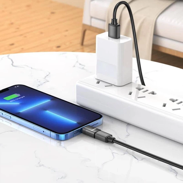 Перехідник HOCO UA17 Lightning M / USB Type-C F, чорний - изображение 6