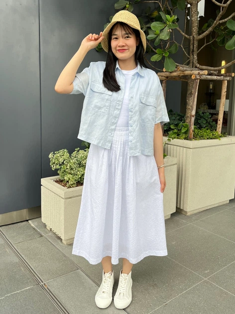Юбка миди летняя женская Uniqlo 409014594 XL Белая (1161549102) - изображение 15