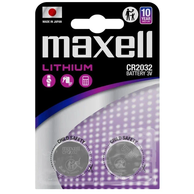 Батарейка Maxell CR2032 3V, 2 шт. - Фото 2 Батарейка Maxell CR2032 3V, 2 шт. - зображення 2