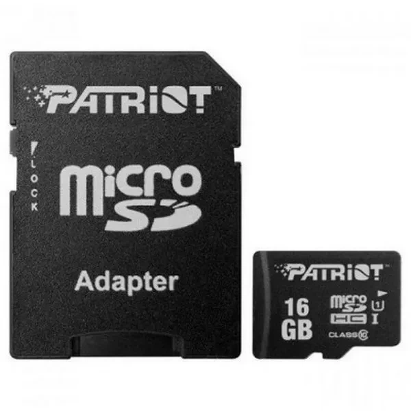 Карта пам яті Patriot LX PSF16GMDC10 microSDHC 16 ГБ UHS-I Class 10, чорна, без адаптера - Фото 2 Карта пам яті Patriot LX PSF16GMDC10 microSDHC 16 ГБ UHS-I Class 10, чорна, без адаптера - изображение 2