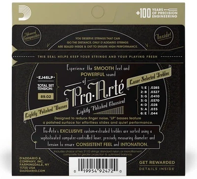 Струны для классической гитары D'Addario EJ46LP Pro-Arte Lightly Polished High Tension - изображение 2