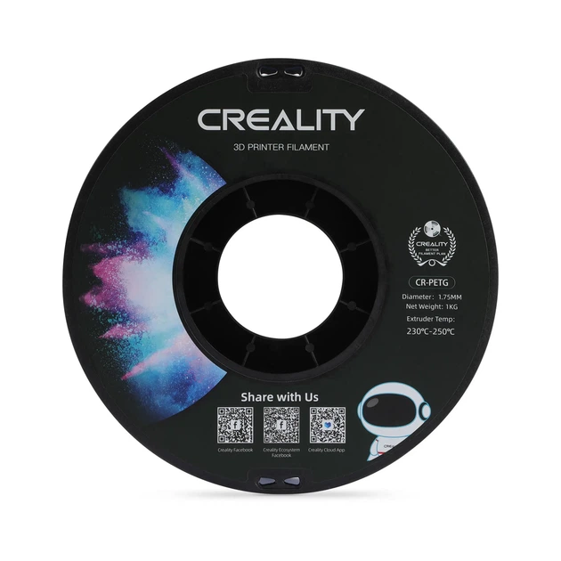 PETG Filament (пластик) для 3D принтера CREALITY 1кг, 1.75мм, прозрачный - Фото 3 PETG Filament (пластик) для 3D принтера CREALITY 1кг, 1.75мм, прозрачный - изображение 3