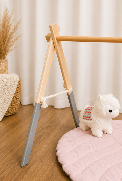 Підлоговий мобіль без іграшок Стійка Baby Gym Дитячий ігровий тренажер Сірий - Фото 7 Підлоговий мобіль без іграшок Стійка Baby Gym Дитячий ігровий тренажер Сірий - зображення 7