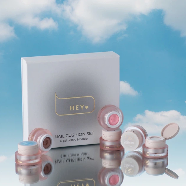 HEYLOVE Nail Cushion Set White Набір гелевих фарб та аксесуарів для омбре - изображение 3